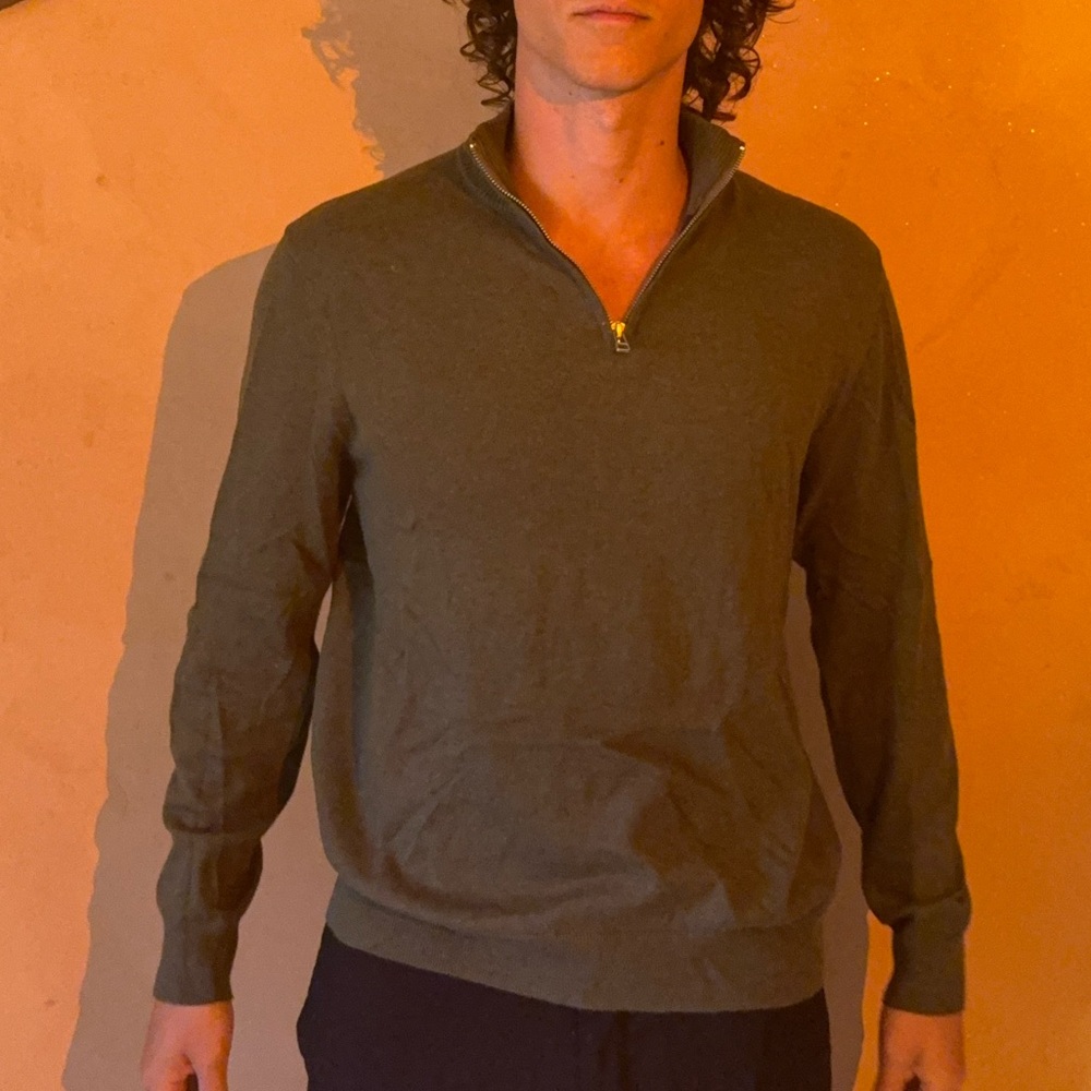 Bonobos Olive Green Half-Zip Pullover Sweater